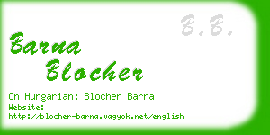 barna blocher business card